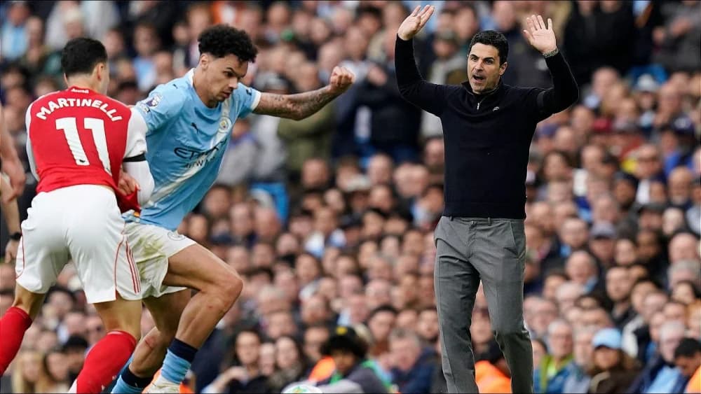 Arsenal's Mikel Arteta frustrated as Man City close gap in title race thriller