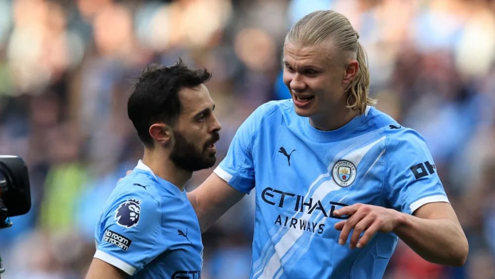 Man City duo Erling Haaland and Bernardo Silva share mutual appreciation after Arsenal win